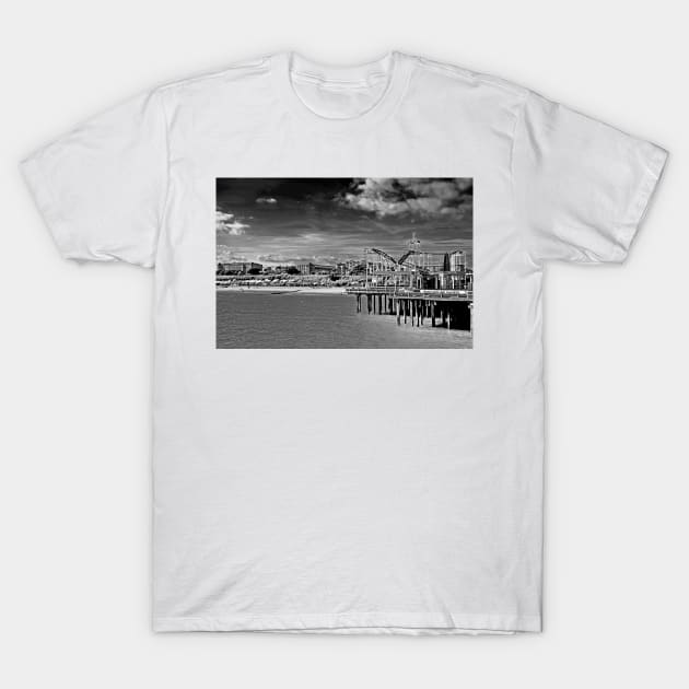 Clacton On Sea Pier And Beach Essex UK T-Shirt by AndyEvansPhotos